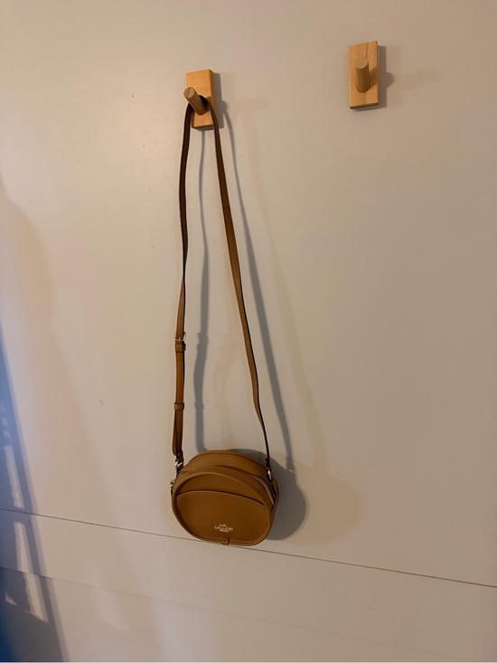 Coach Handbags - Coach Tan Round Leather Crossbody Bag